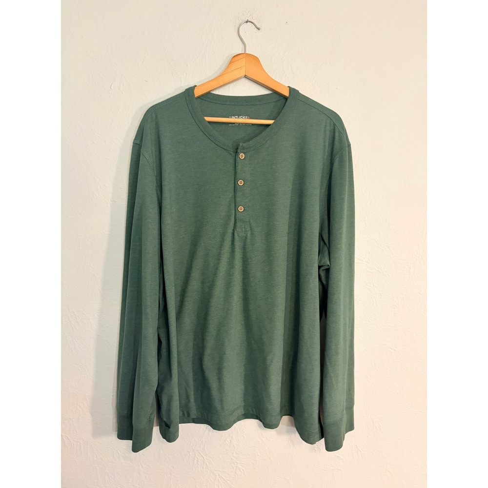 UNTUCKit Albarino Henley Shirt XXL Green Long Sleeve Casual Gorpcore